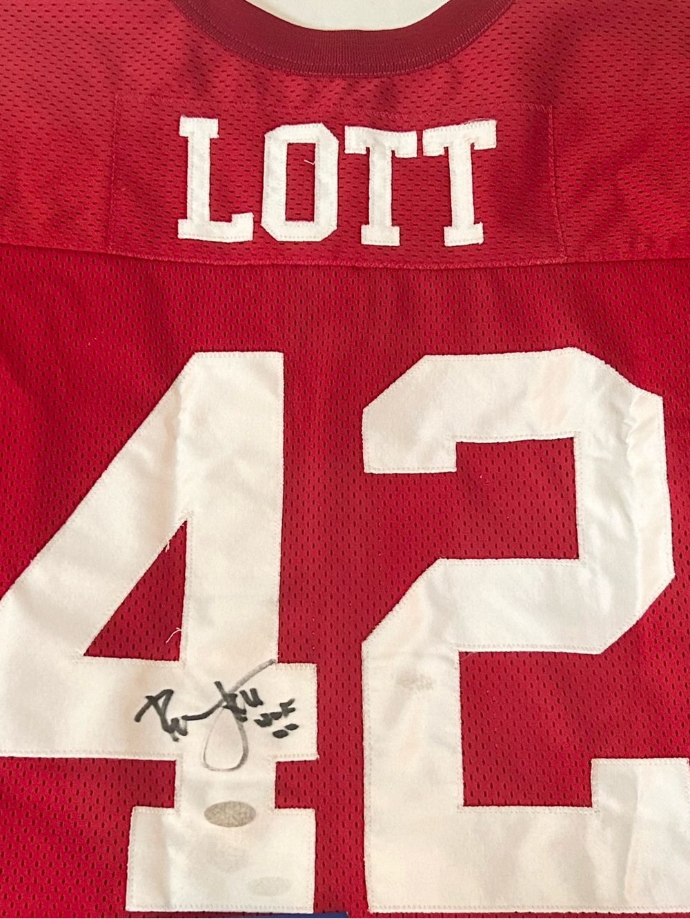 Ronnie Lott  Signed 49er's Custom XL Jersey No  COA missing sticker